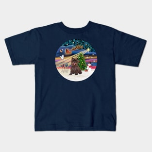 "Christmas Magic" with a Brindle Cairn Terrier Kids T-Shirt